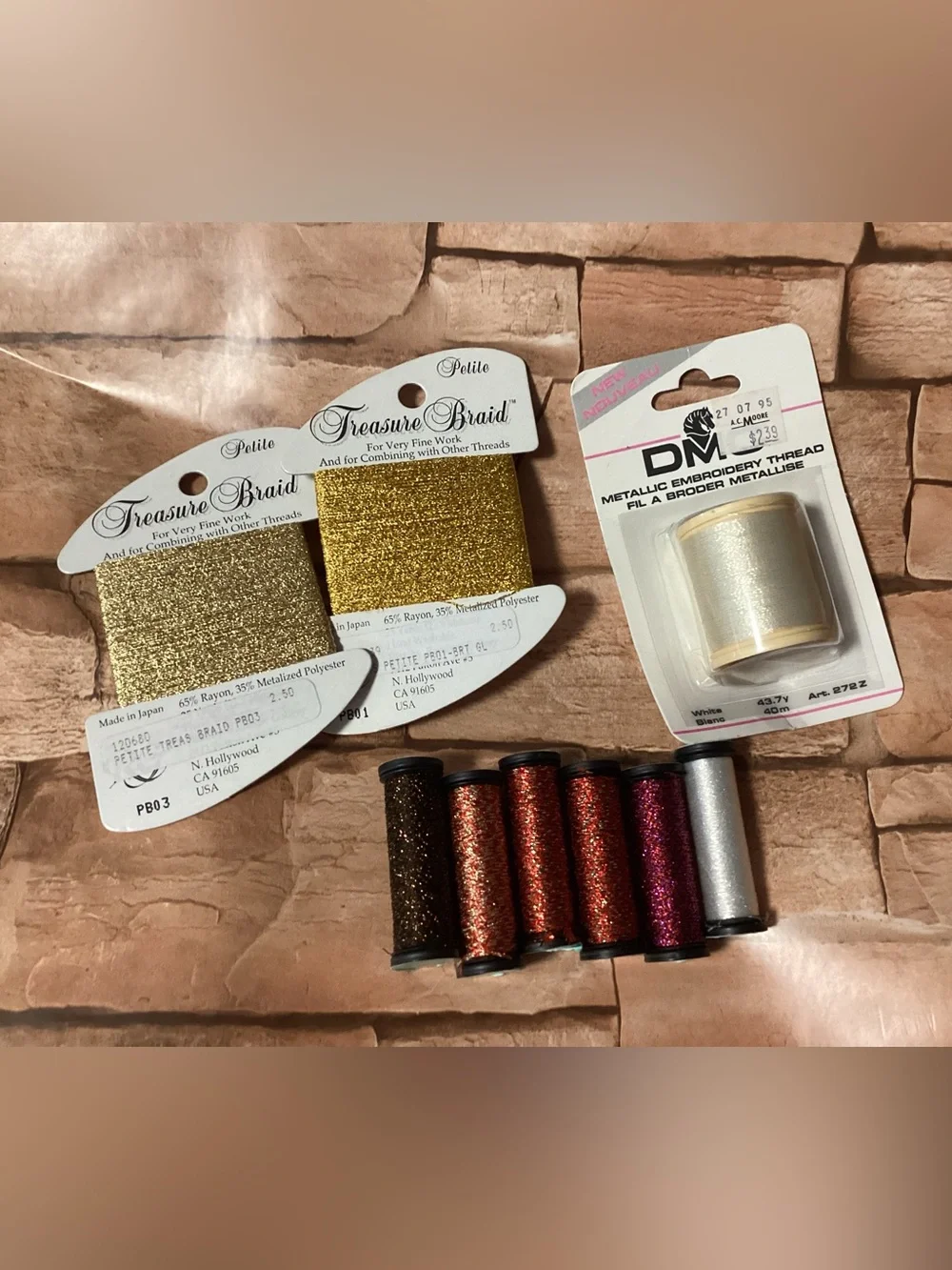 9 new Spools of metallic thread for sewing embroidery-NEW